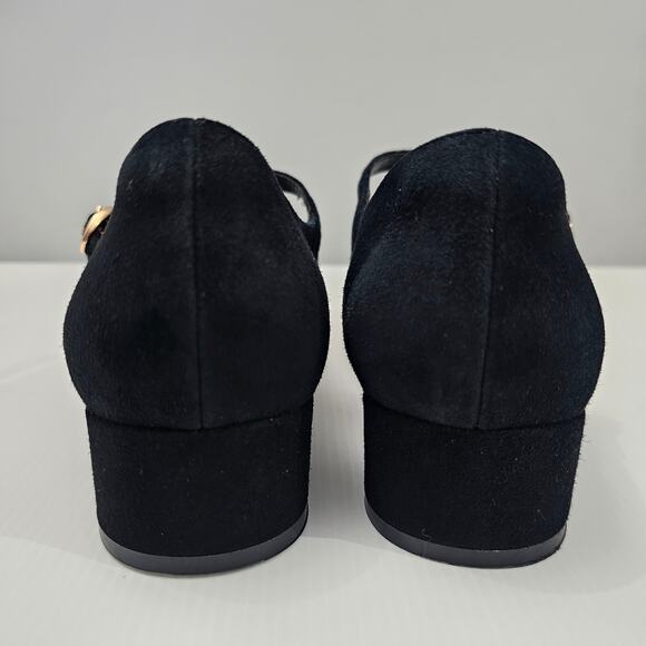 NEW Jeffrey Campbell Top Tier Mary Jane Heel Womens 10 Black Suede Classic Pump - Picture 8 of 13